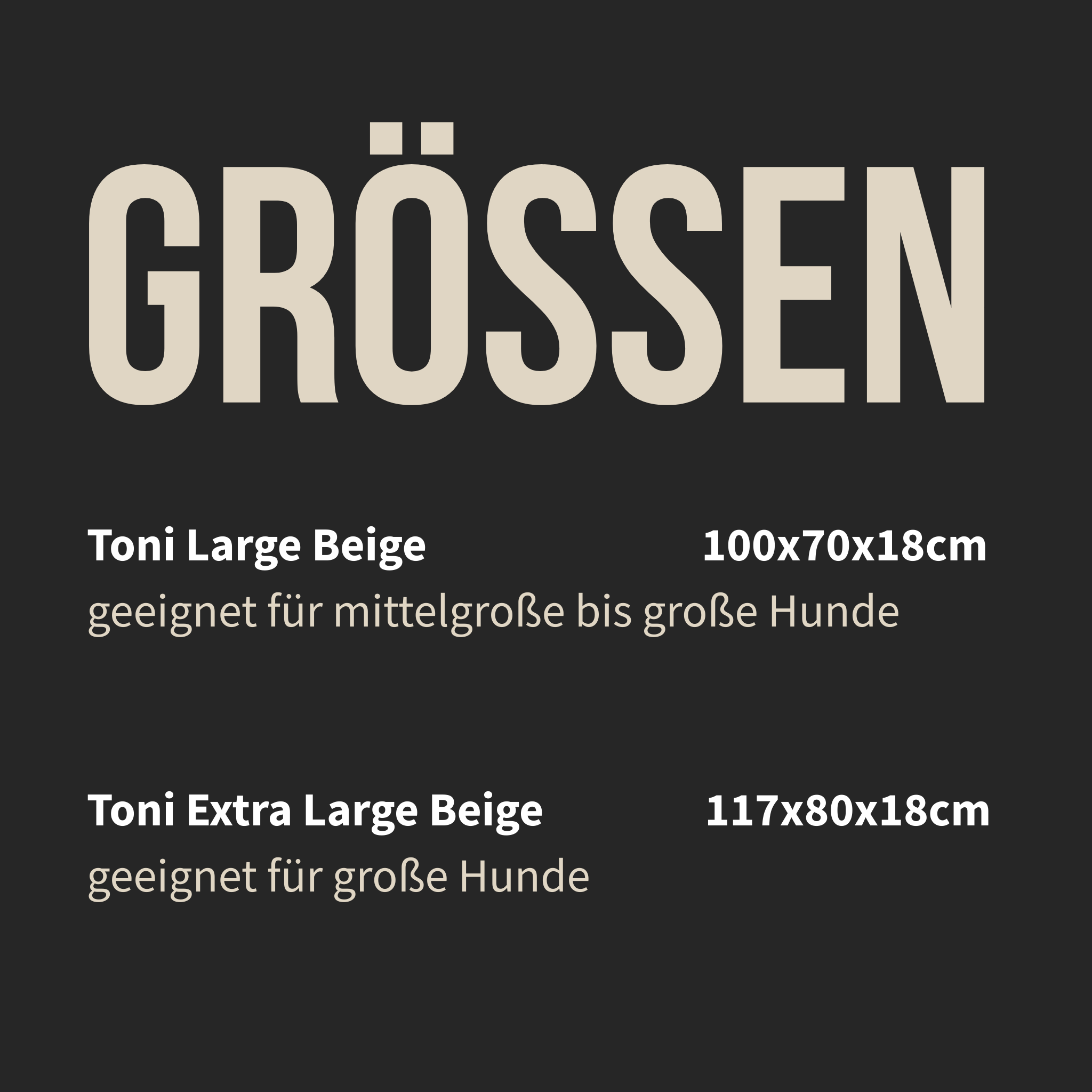 Hundebett Toni Beige Memory Matratze