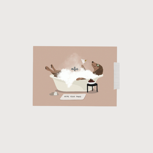 Postkarte WIPE YOUR PAWS