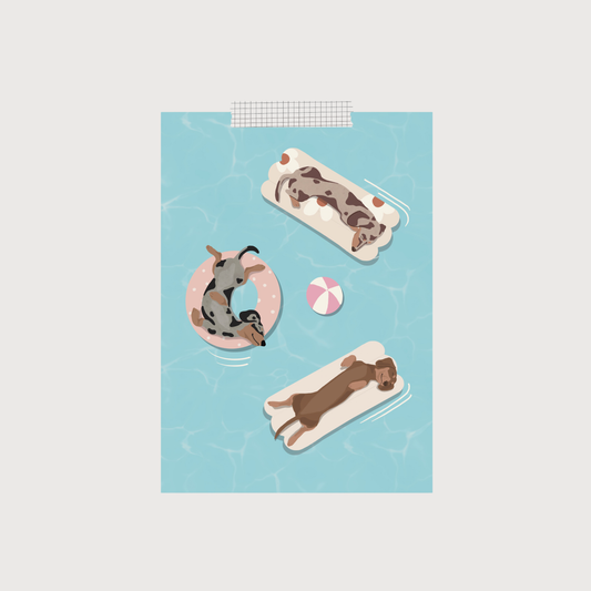 Postkarte POOLPARTY