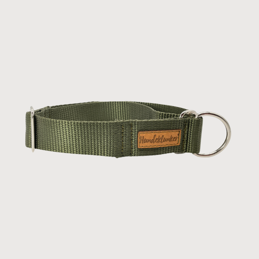 Zugstopp-Hundehalsband Basic Oliv