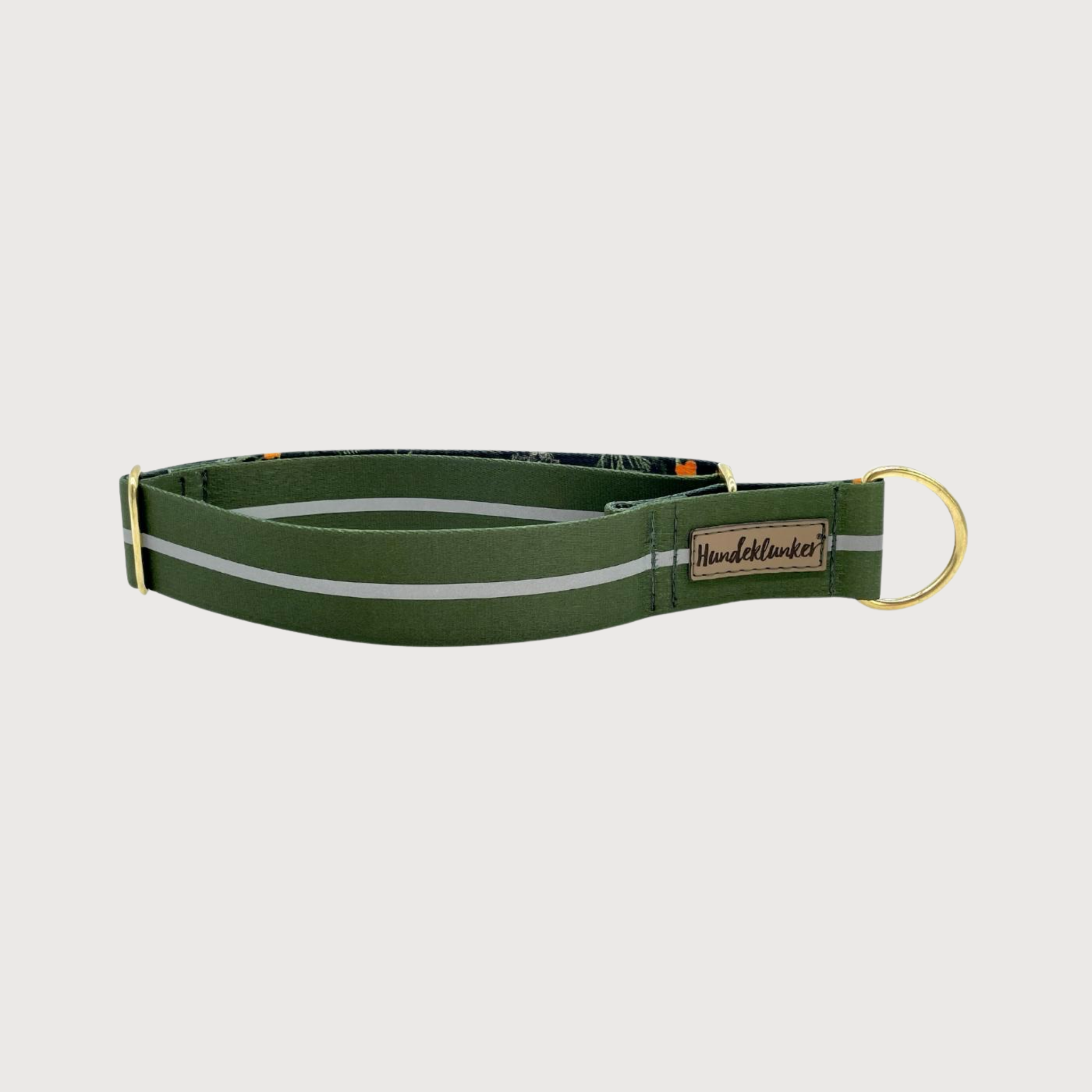 Zugstopp-Hundehalsband Urban meets Nature Oliv Reflektor