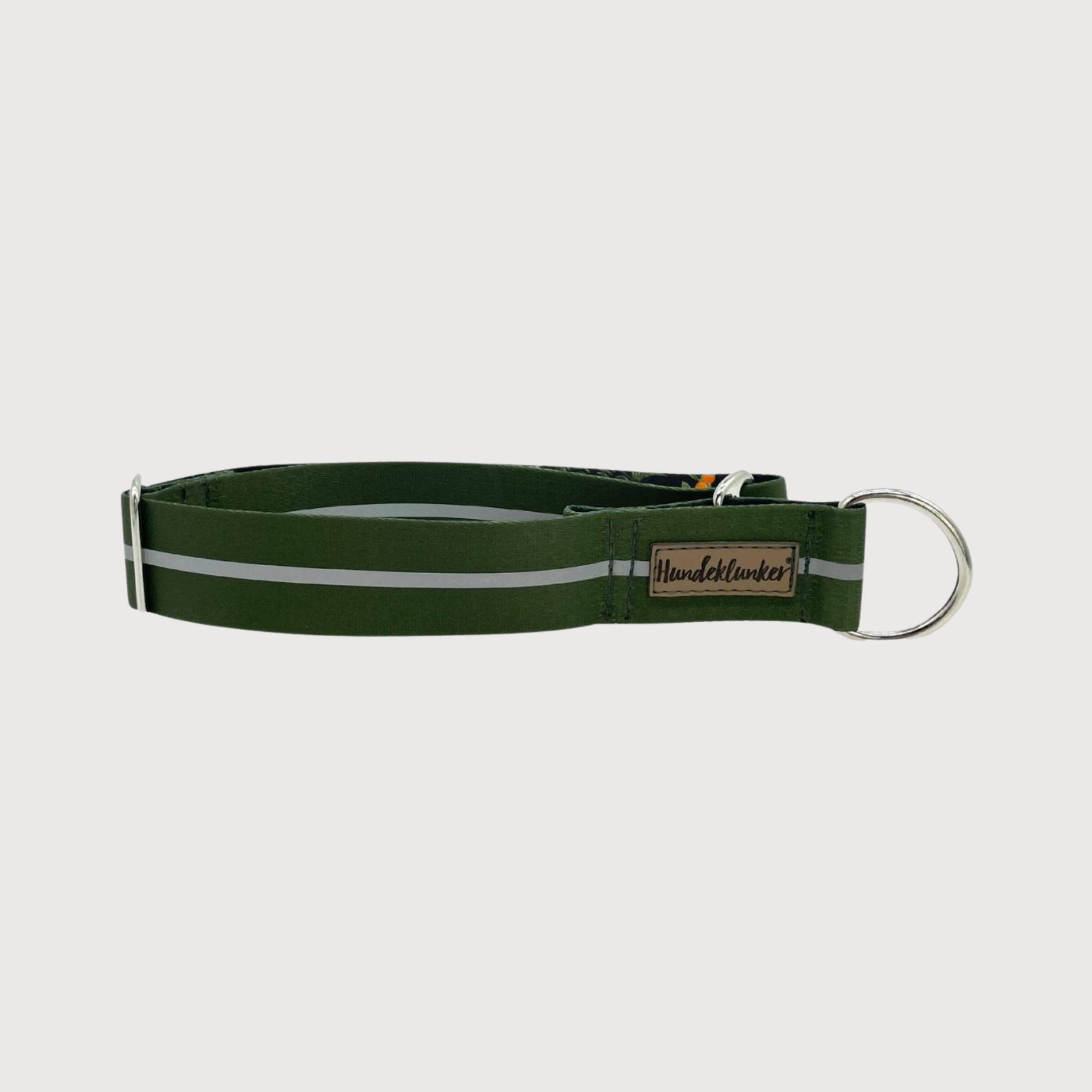 Zugstopp-Hundehalsband Urban meets Nature Oliv Reflektor