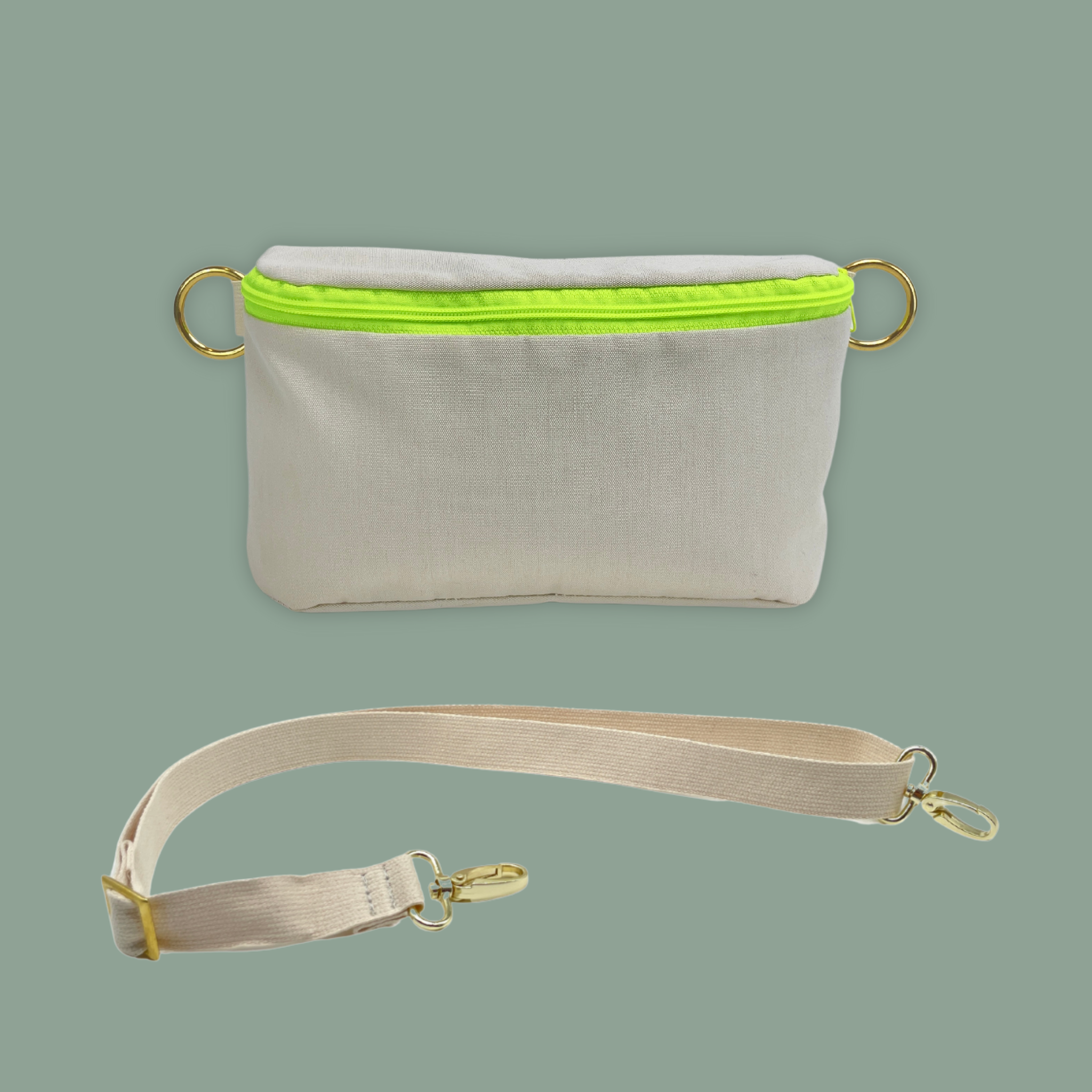 Bauchtasche La vie est belle Beige mit Wechselgurt