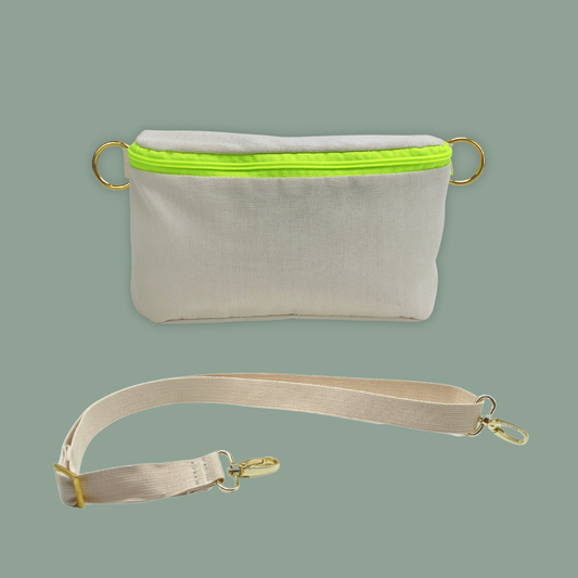 Bauchtasche La vie est belle Beige mit Wechselgurt