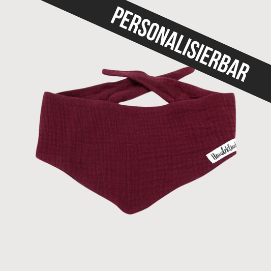 Hundehalstuch Musselin Bordeaux