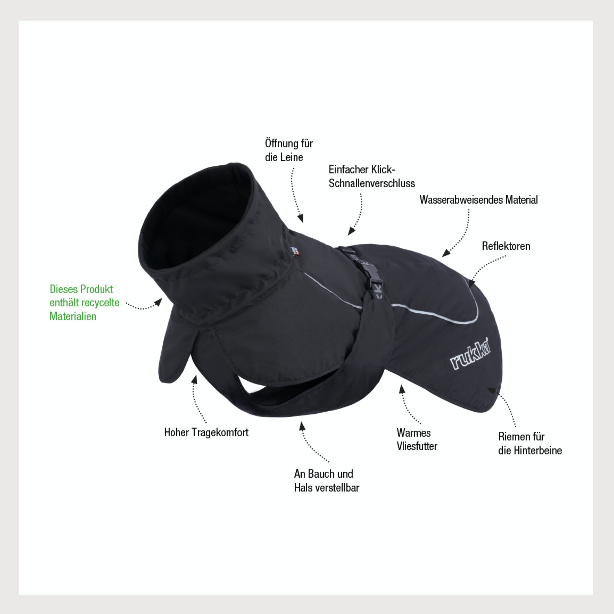 Regenmantel Stormy ECO Coat Schwarz