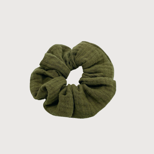 Musselin Scrunchie Oliv