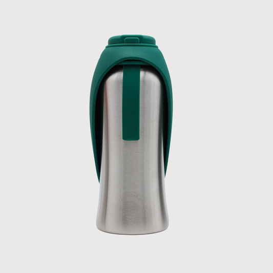 Trinkflasche mit Silikonnapf Grün