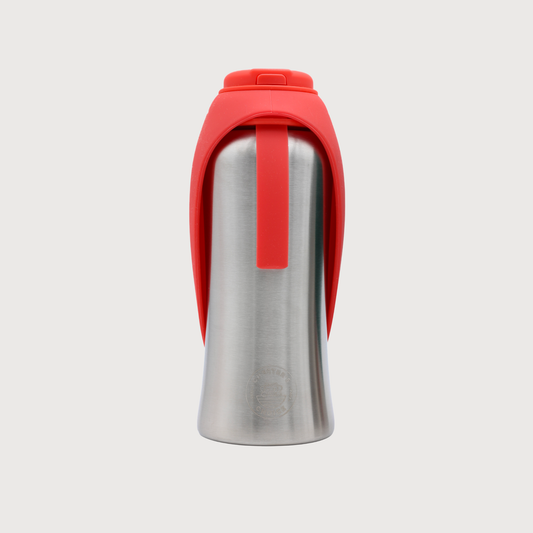 Trinkflasche mit Silikonnapf Rot